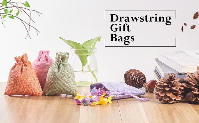 Сумки Drawstring мешковины пакуя