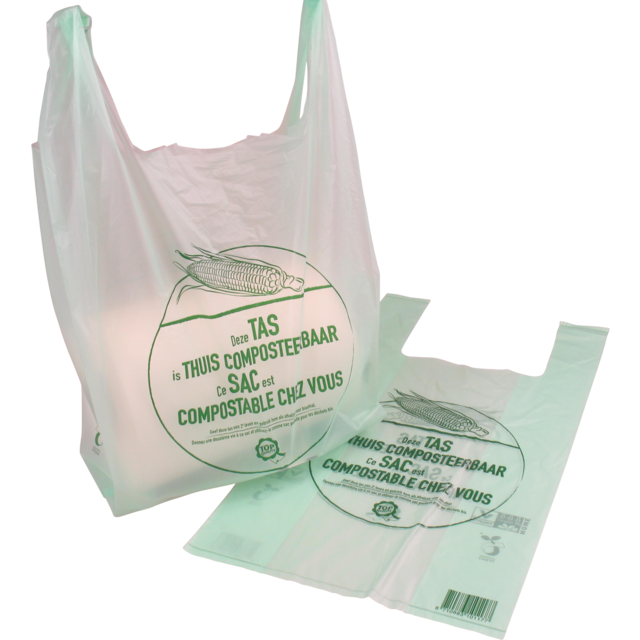 En13432 аттестовало напечатанную таможней оптовую biodegradable compostable пластиковую сумку фармации с ручкой синглета