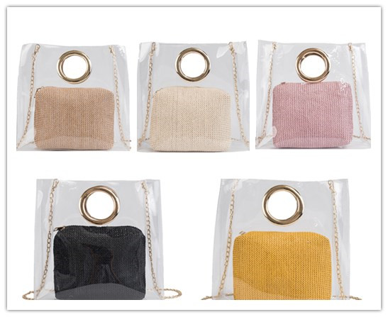 Стильные причудливые 2 сумки дам женщин моды новых портативных tote сумки 2019 руки дамы pvc набора квадратных