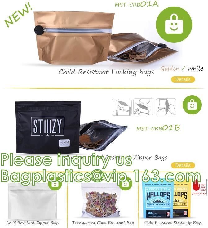шутки mylar пластикового печенья молнии доказательства запаха childproof вверх по подгонянной сумке peva runtz детей молнии устойчивой воздухонепроницаемой