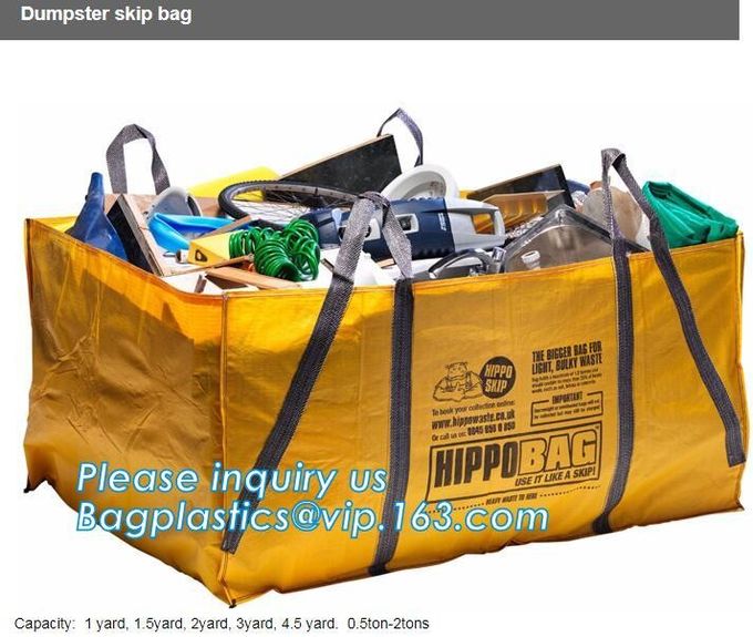 Сумка большей части PP мусорного контейнера отброса сумки FIBC скипа отхода конструкции, сумка пеленки хмеля скипа сумки хмеля скипа сумки скипа, bagplastics, pac
