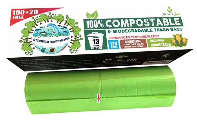 compostable biodegradable мусорное ведро 13 мешков для мусора галлона повторно использует зеленый цвет компоста кухни консервной банки пластиковый