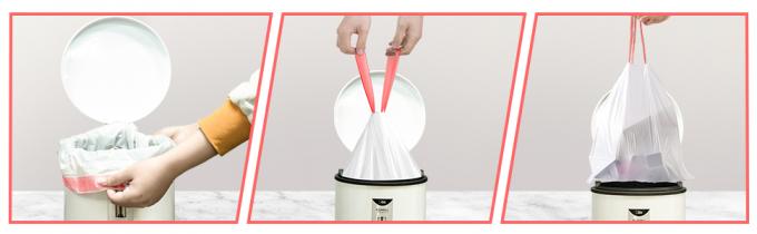 Вкладыши ящика мусорной корзины Drawstring пакета Eco кладут Biodegradable Compostable хозяйственные сумки в мешки жилета для овощей и плодов 0