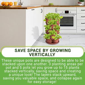 сохраните космос для того чтобы вырасти вертикально штабелируя плантатор для veggies succulents цветков зеленых цветов клубник трав