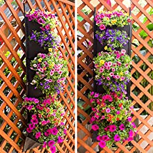 Вися растущий плантатор сумок клубники, вертикальные плантаторы смертной казни через повешение стены, травы, Succulents, искусственные заводы или цветки 4