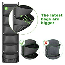 Вися растущий плантатор сумок клубники, вертикальные плантаторы смертной казни через повешение стены, травы, Succulents, искусственные заводы или цветки 6