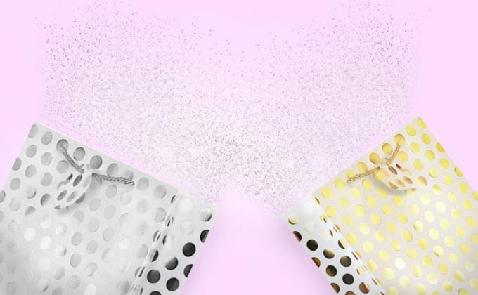 Серебряные радужные средние сумки подарка с ручками для свадеб, дней рождения пакуют, металлические настоящие моменты создавая программу-оболочку сумка подарка в память о вечере 0