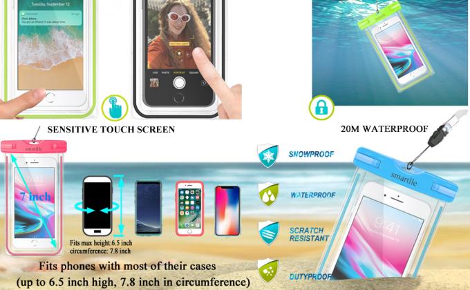 Сумка телефона пакета молнии Bagease водоустойчивая с воздухонепроницаемым предохранением от сухой сумки молнии для водных видов спорта и перемещения приключения 0