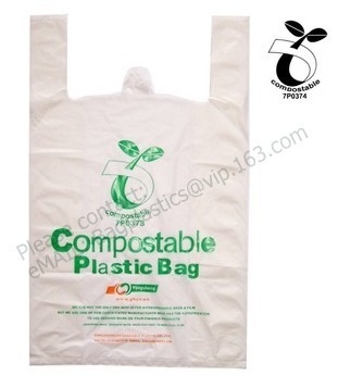 compostable сумка отброса, хозяйственная сумка футболки compostable biodegradable несущей жилета HDPE пластиковая