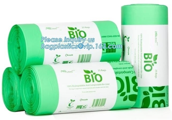 Biodegradable & Compostable прозрачные поли плоские сумки на крене с бумажным ядром для супермаркета, вкладыша Caddy пищевых отходов