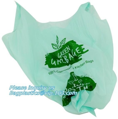 Сумки отброса Drawstring био Eco Biodegradable компоста Plastarch пластиковые, полиэтиленовые пакеты Drawstring продвижения Compostable