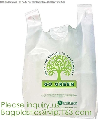 Корма собаки Eco дружелюбная Compostable кладет хозяйственные сумки в мешки супермаркета хозяйственных сумок футболка кладет Compostable мешки для мусора в мешки сумок