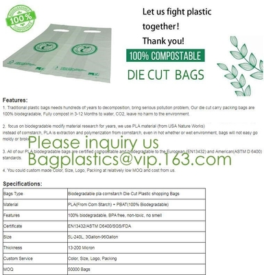 СУМКИ PLA PBAT сумок майцены Biodegradable Compostable БИО, БИО МЕШКИ, регулируют сподручные сумки, мешки синглета, несущую жилета