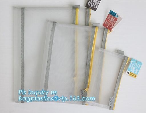 Сумка файла молнии сетки pvc размера офиса A4 /A5 пластиковая, сумки папки файла документа закрытия молнии B6 A5 B5 A4 прозрачные
