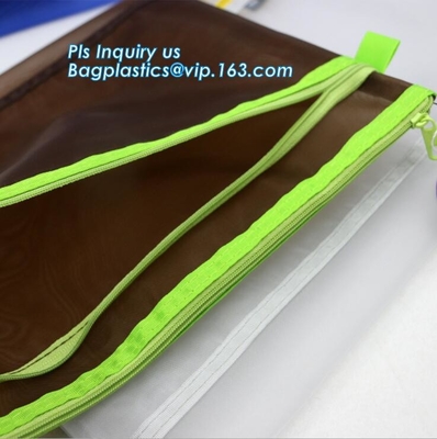 Сумка файла молнии сетки pvc размера офиса A4 /A5 пластиковая, сумки папки файла документа закрытия молнии B6 A5 B5 A4 прозрачные
