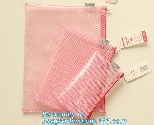 Сумка файла молнии сетки pvc размера офиса A4 /A5 пластиковая, сумки папки файла документа закрытия молнии B6 A5 B5 A4 прозрачные