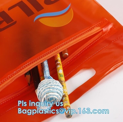 сумка молнии сетки pvc a3/a4/a5 винила пластиковая, полиэтиленовый пакет дружественной к Эко молнии слайдера плоский для документа или Swimwear, zi