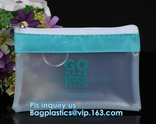 Swimwear PVC пластиковой упаковки бикини сумка ясного влажная упаковывая с молнией, стоит вверх сумка слайдера k для bik нижнего белья