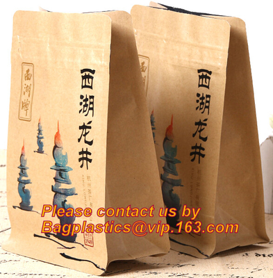 Упаковка кокоса бумажного мешка Kraft фольги кладет Doypack в мешки с ясным окном, сумкой упаковки еды 500g 1kg 16oz k подгоняет
