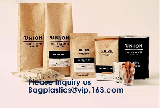Клапан сумок кофе бумаги Kraft барьера Eco дружелюбный высокий, плоский нижний клапан пути сумки кофе одного алюминиевой фольги