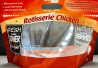 Горячий гастроном кладет цыпленка в мешки стоит вверх сумка мешка, матовая прозрачная замороженная сумка цыпленка BOPP/CPP упаковывая, горячая сумка цыпленка