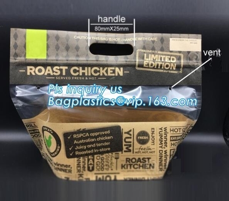 Пластиковая сумка k для цыпленка пакуя/microwaveable сумки цыпленка/противотуманного пластмассы, сумки пакета жареного цыпленка