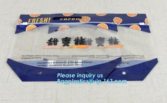 сумка для сумки плода овоща, сумка молнии resealable слайдера верхняя застежка-молнии слайдера плода с отверстиями для воздуха для виноградины упаковывая, resea