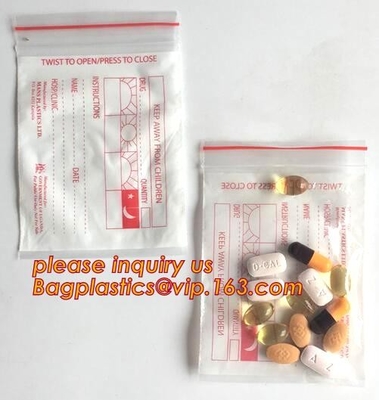 Сумка медицинские сумка молнии молнии Bag/LDPE медицинские/молния медицины, застежка-молния сумки writable медицинской капсулы таблеток k упаковывая