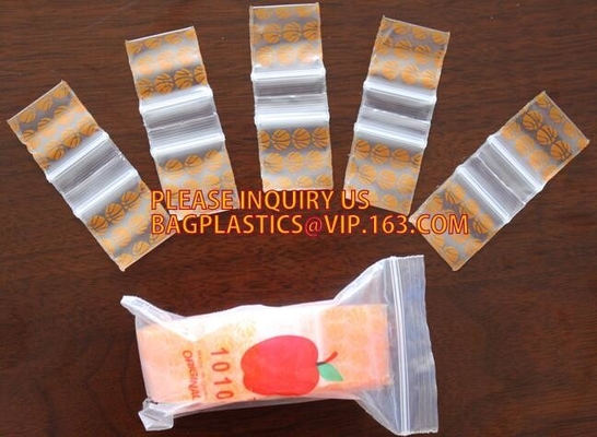Замка застежка-молнии яблока LDPE сумка мини поли/напечатанная сумка пластиковой упаковки, смешивание Яблока мини k Baggies красят 1,5&quot; x1.5»