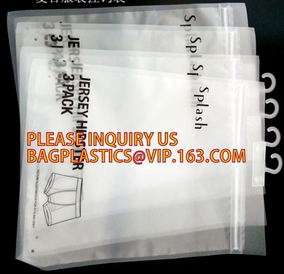 сумки пластиковой упаковки k resealable для одежд, полиэтиленовых пакетов молнии PE/PE/PP пластиковых для одежд, крюка вешалки