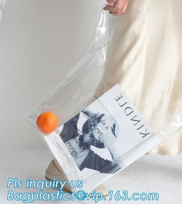 Сумки ручки Pvc сумки Tote пляжа, сумка pvc замка молнии ручки прозрачная ясная упаковывая, сумка ручки PVC PP для пакетов