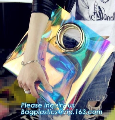 Неоновая мини подкрашиванная сумка Tote Pvc, неоновая хозяйственная сумка, сумка tote пляжа PVC моды неоновая желтая, неоновая сумка пляжа лазера ходя по магазинам