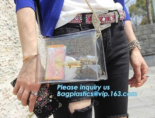 Сумка пляжа PVC сумки плеча сумки Tote PVC моды прозрачная, фасонирует прозрачным дамам pvc сумку взаимное тело s