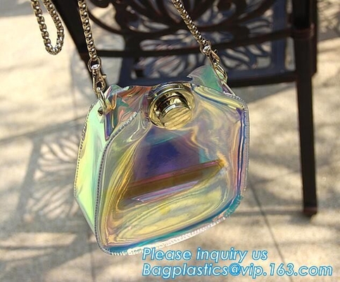 регулируемая сумка tote pvc нейлона женщин плечевого ремня, сумка Tote муфты сумки DIY PVC пляжа лета ясная прозрачная