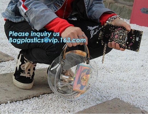 сумка pvc сумки tote женщин прозрачная, сумка сумок Tote пляжа винила PVC с ручкой, сумкой tote сумки с внутренним рисует