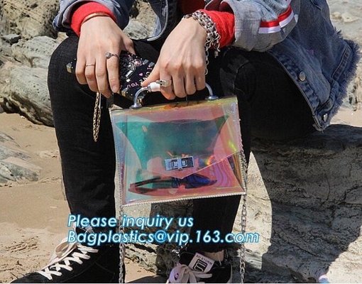 Сумка Hobo слинга PVC милой девушки сумки цепи ясная прозрачная, женщины сумка PVC, сумка сумки пляжа PVC/женщины h моды