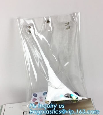 хозяйственные сумки tote satchel сумок плеча PVC женщин, сумка водоустойчивого прозрачного пляжа студня ходя по магазинам для w