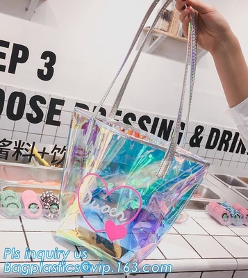 сумка pvc популярной сумки стенда прозрачная, сумка пляжа PVC сумки плеча сумки Tote PVC прозрачная, случайный ба пляжа