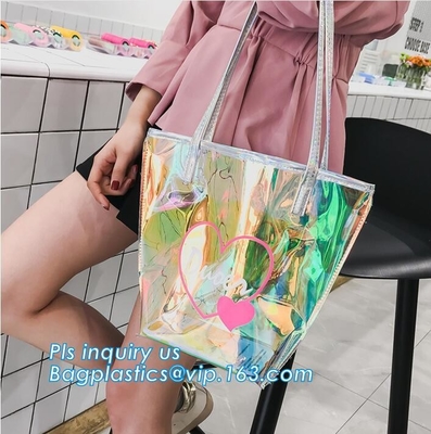 Водоустойчивая сумка пляжа Tote плеча PVC с цепью, людей перемещения изготовления Pvc сумкой небольших изготовленных на заказ, плечом слинга
