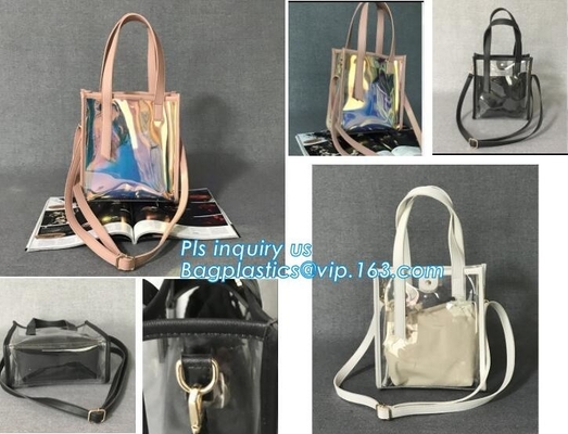 Классическая красочная сумка сумки мешка сумки бумажника PVC, мешок для перевозки трупов для девушек перемещения школы, ясность Shou PVC взаимный сумки Tote