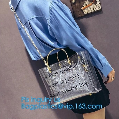 Сумка сумки отдыха PVC, спорт кладет в мешки, прозрачная сумка сумки Tote ясная, экономическое облегченное Ла перемещения pvc