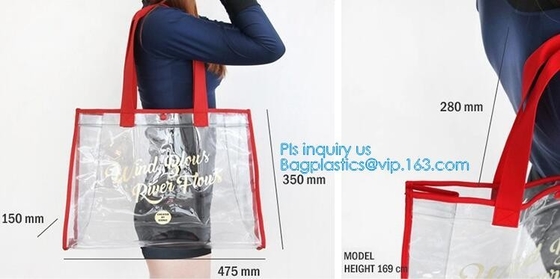 Сумка Tote для девушек, прозрачная сумка пакета пляжа сумки горячей сумки PVC стиля водоустойчивая муфты сумки PVC