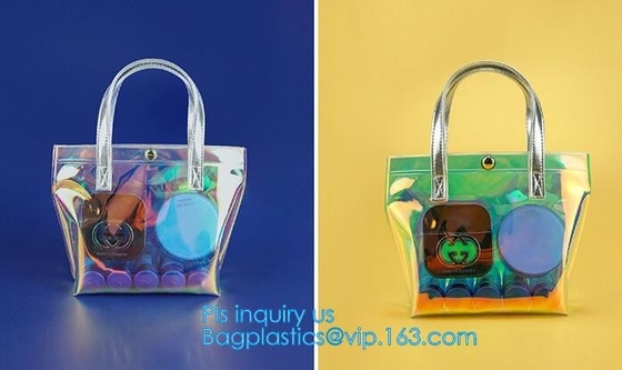 Сумки Tote для сумок PVC ясного портмона плеча прозрачных, сумки tote PVC моды хозяйственной сумки pvc лазера прозрачной