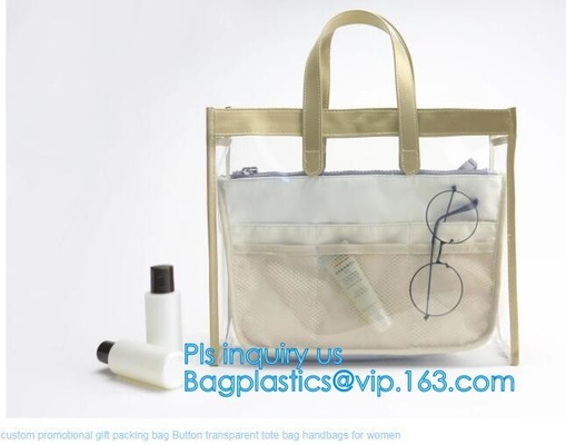 Сумка Tote муфты DIY прозрачная, сумка сумки Tote PVC женщин моды прозрачная ясная, женская случайная гигиеническая косметикаа