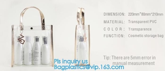 Изготовленная на заказ сумка PVC плеча сумки Tote стадиона ясная с молнией, tote плеча студня сумки ведра письма pvc ясным прозрачным