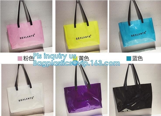Полу-ясная сумка PVC нашивки сумок Tote с мешком, сумкой пляжа сумки сумки PU PVC ультрамодной, сумкой PVC