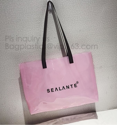 Полу-ясная сумка PVC нашивки сумок Tote с мешком, сумкой пляжа сумки сумки PU PVC ультрамодной, сумкой PVC