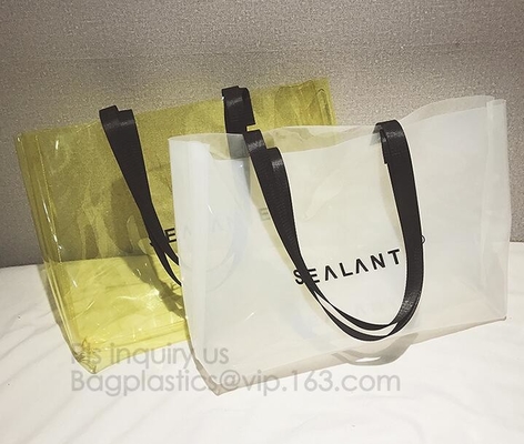 Полу-ясная сумка PVC нашивки сумок Tote с мешком, сумкой пляжа сумки сумки PU PVC ультрамодной, сумкой PVC