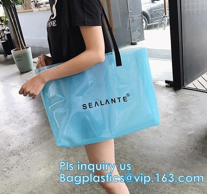 Полу-ясная сумка PVC нашивки сумок Tote с мешком, сумкой пляжа сумки сумки PU PVC ультрамодной, сумкой PVC