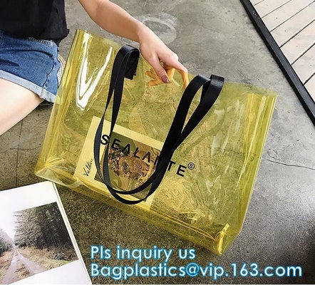 Персонализированная сумка PVC Monogrammed пляжа ясная, корейская сумка пляжа ясности стиля, сумка пляжа винила водоустойчивая, tote пляжа, tote